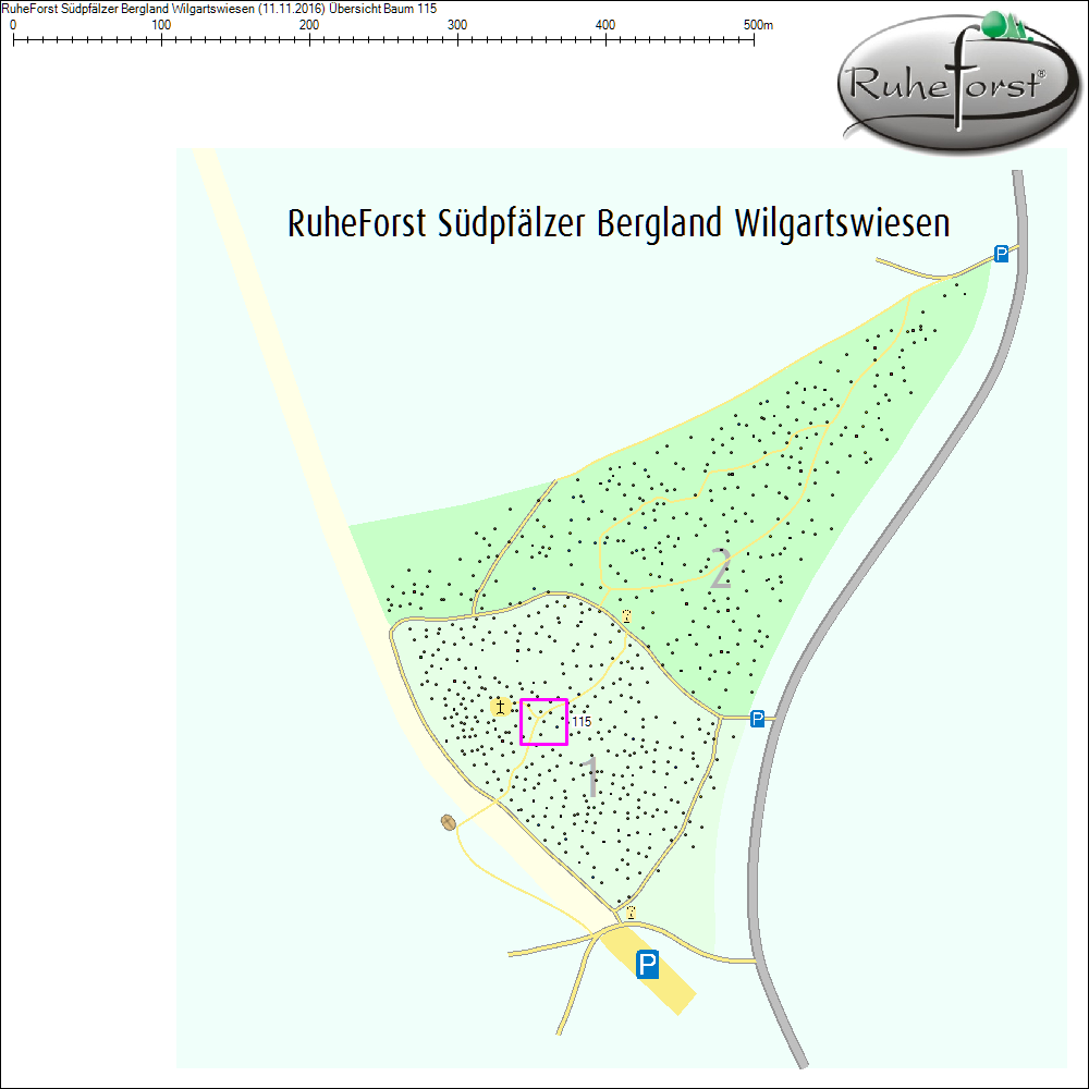 Übersichtskarte zu Baum 115