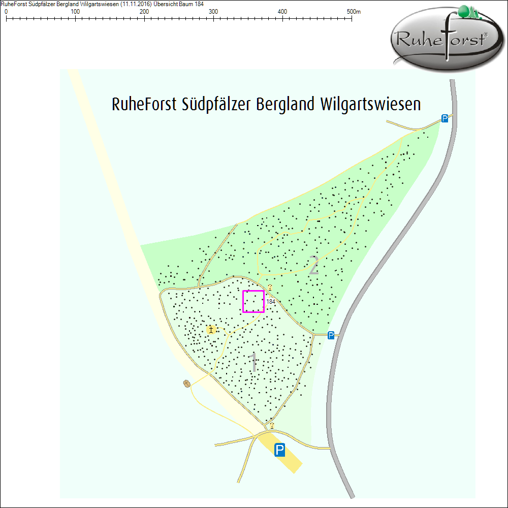 Übersichtskarte zu Baum 184