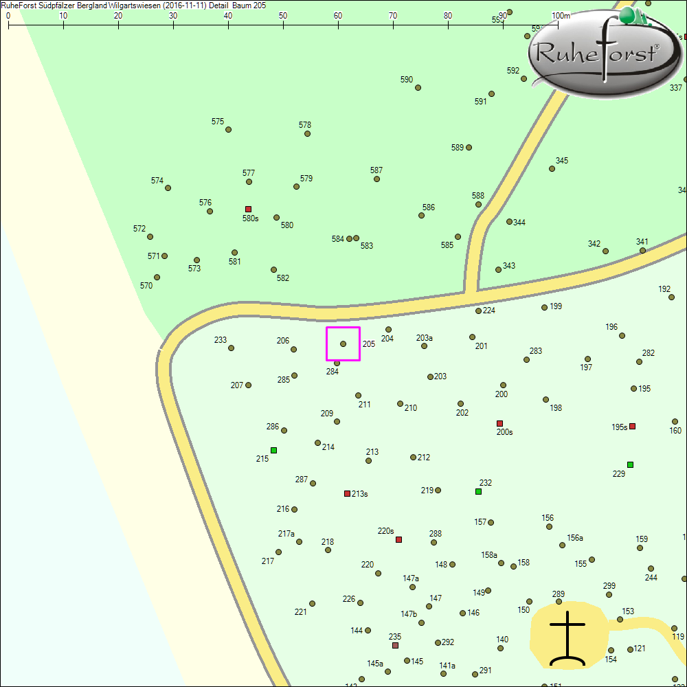 Detailkarte zu Baum 205