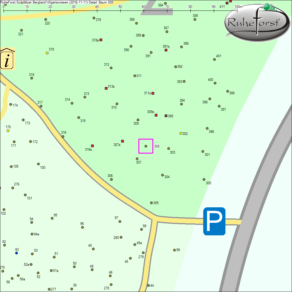 Detailkarte zu Baum 308