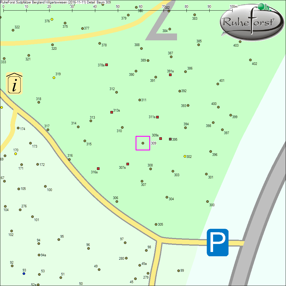 Detailkarte zu Baum 309