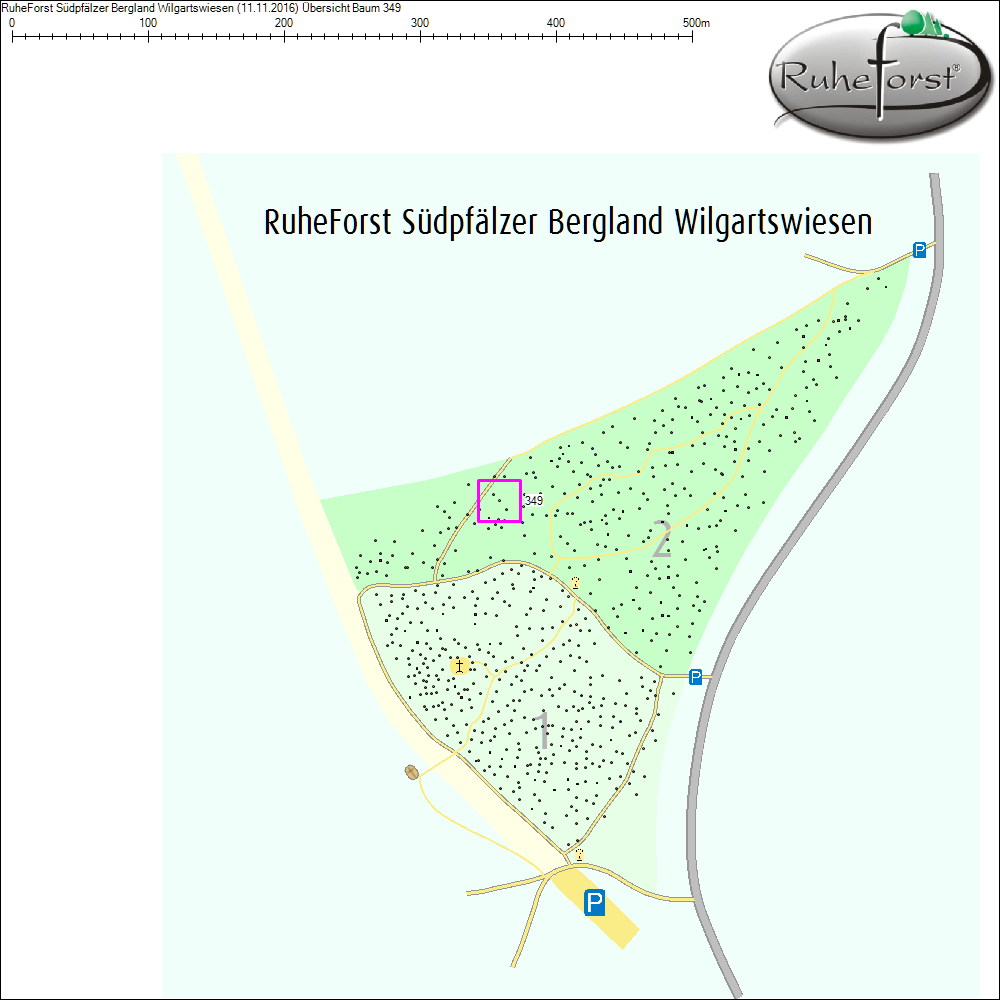 Übersichtskarte zu Baum 349