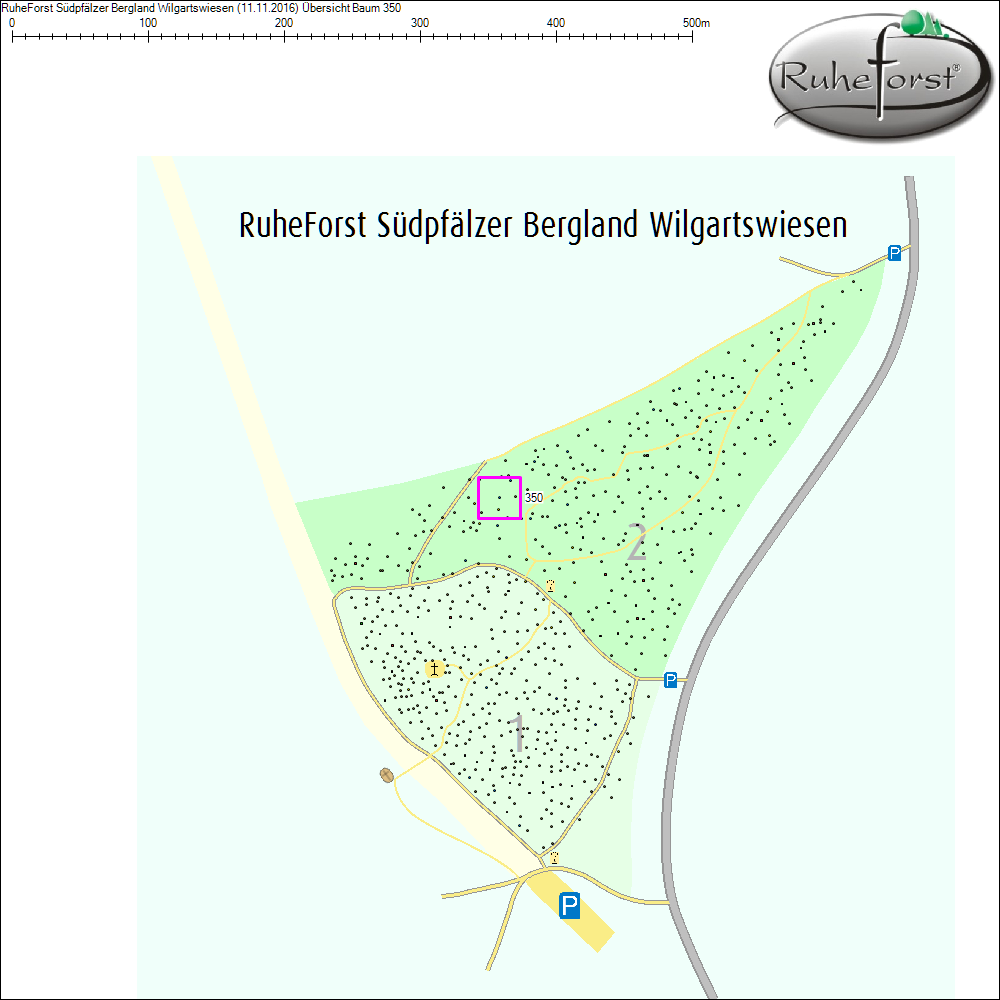 Übersichtskarte zu Baum 350