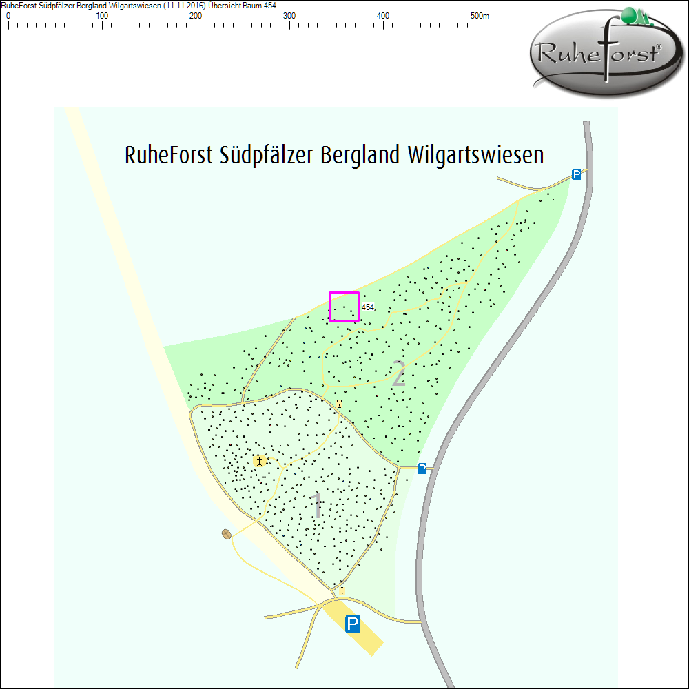 Übersichtskarte zu Baum 454