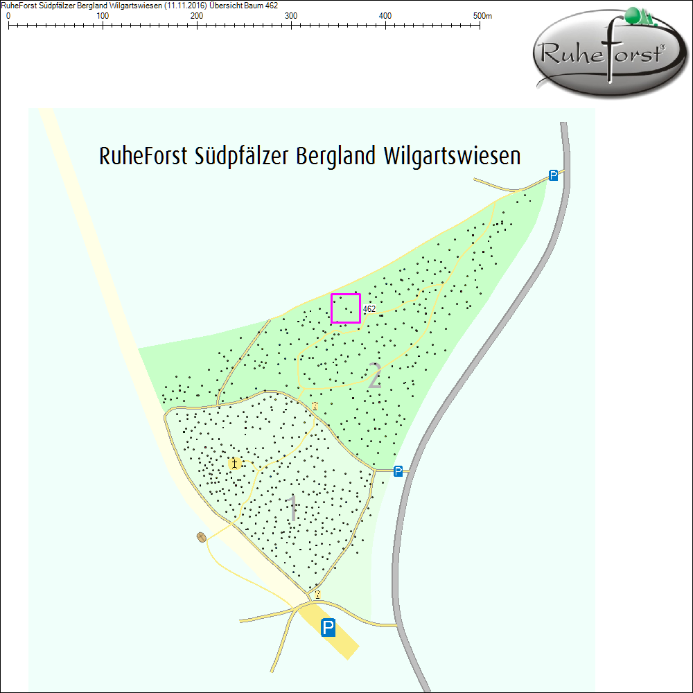 Übersichtskarte zu Baum 462
