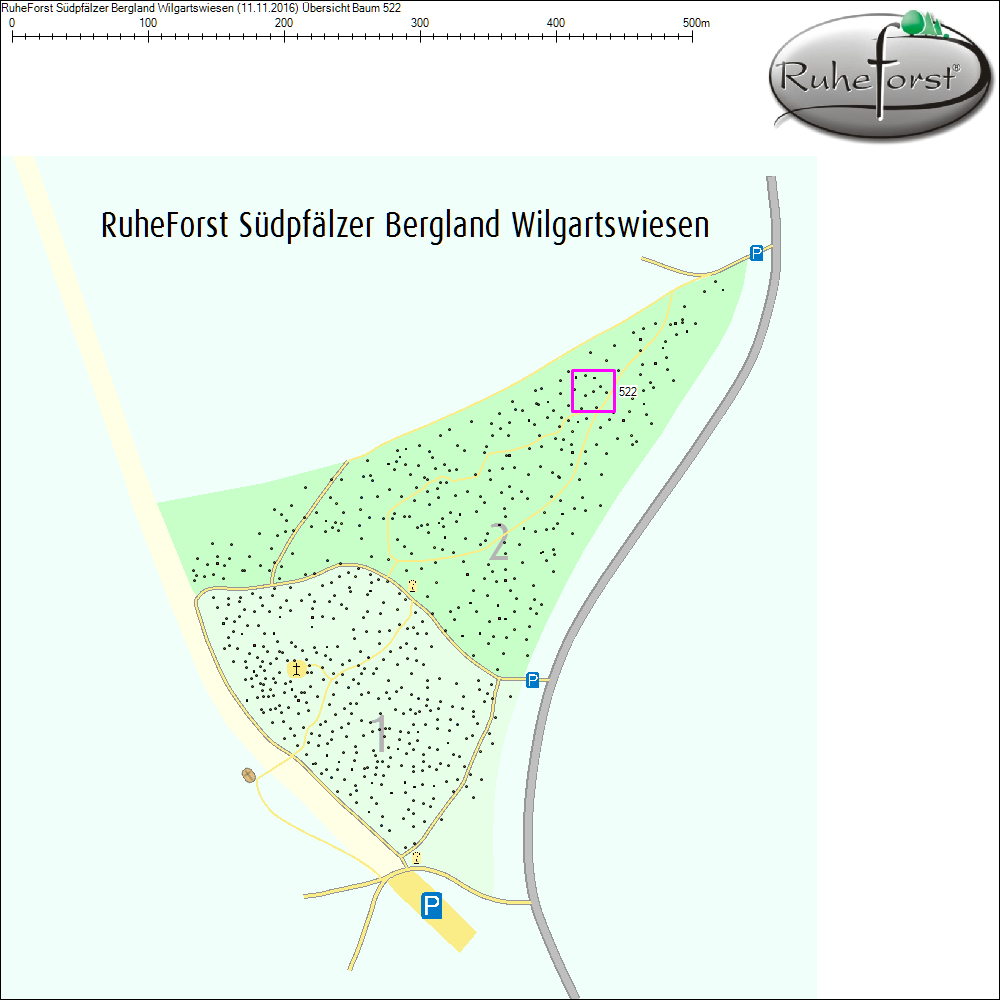 Übersichtskarte zu Baum 522