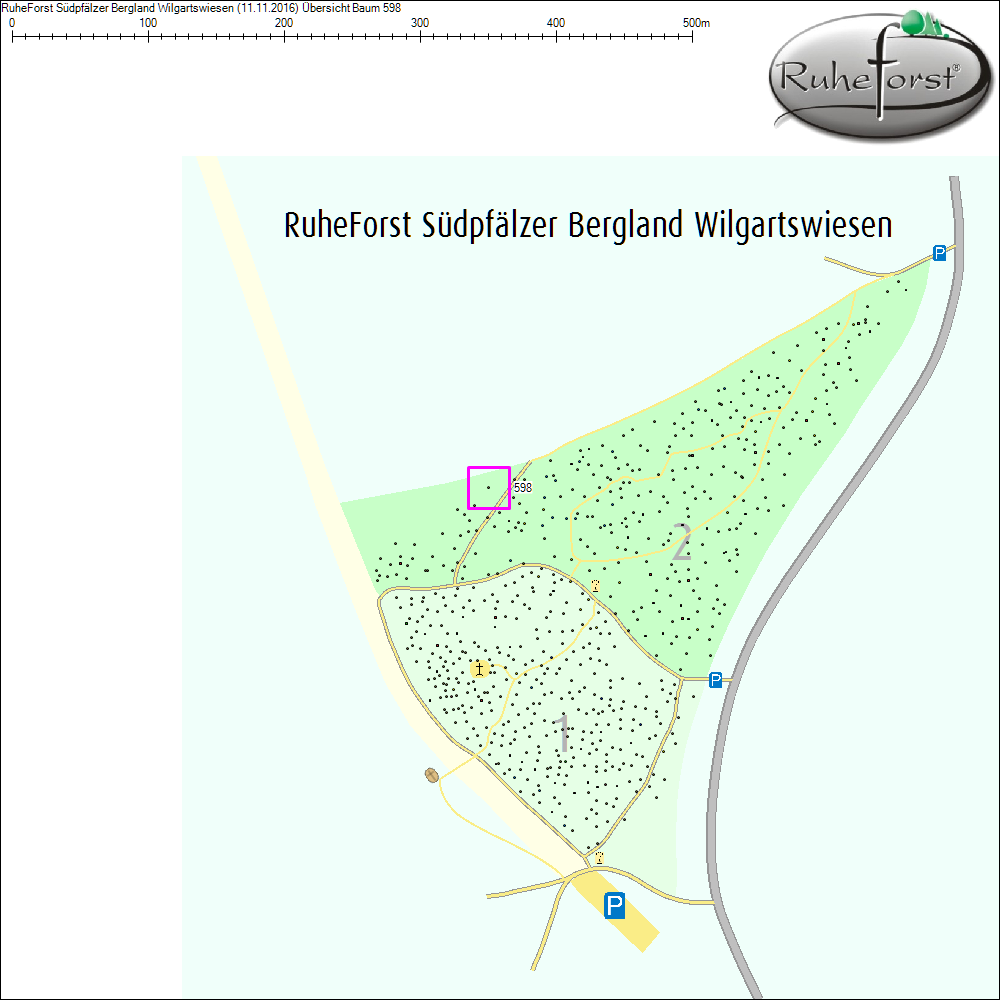 Übersichtskarte zu Baum 598