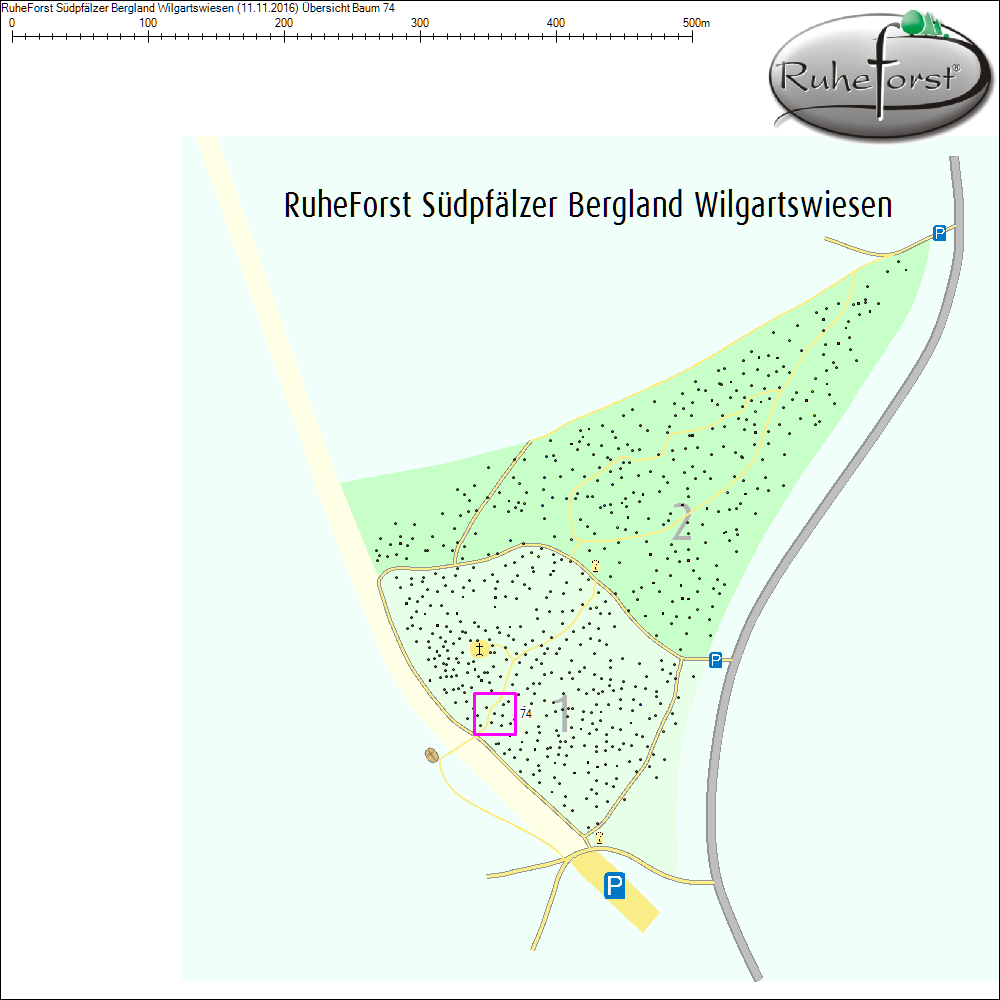 Übersichtskarte zu Baum 74