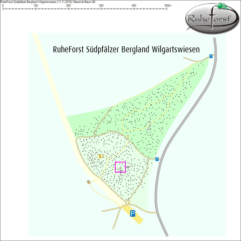 Übersichtskarte zu Baum 86